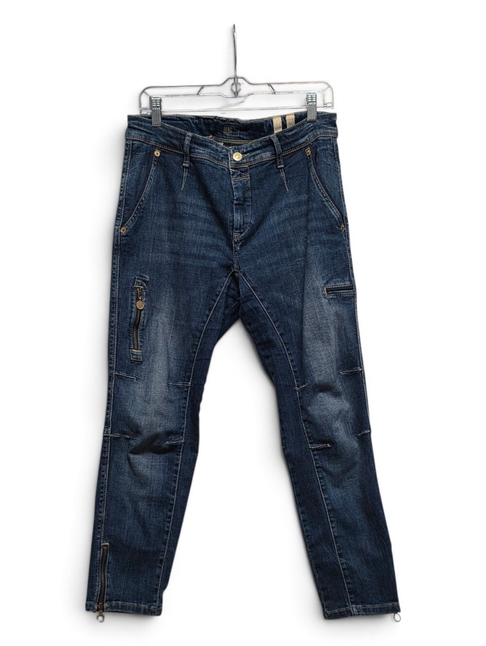 MAC Jeans RICH Cargo Denim Dark Blue EU 38 26" Zip Ankle